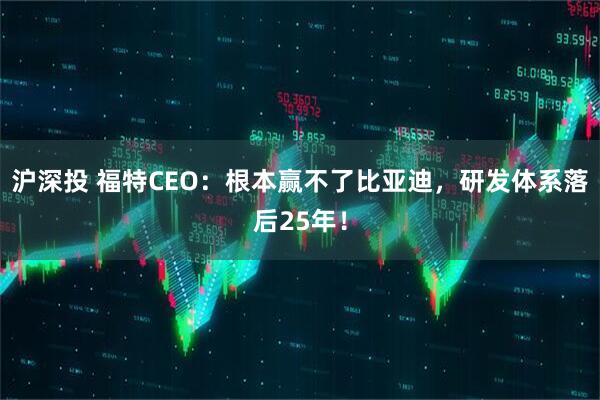 沪深投 福特CEO：根本赢不了比亚迪，研发体系落后25年！